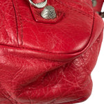 Balenciaga Red Leather Motocross City Two-Way Bag
