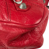 Balenciaga Red Leather Motocross City Two-Way Bag