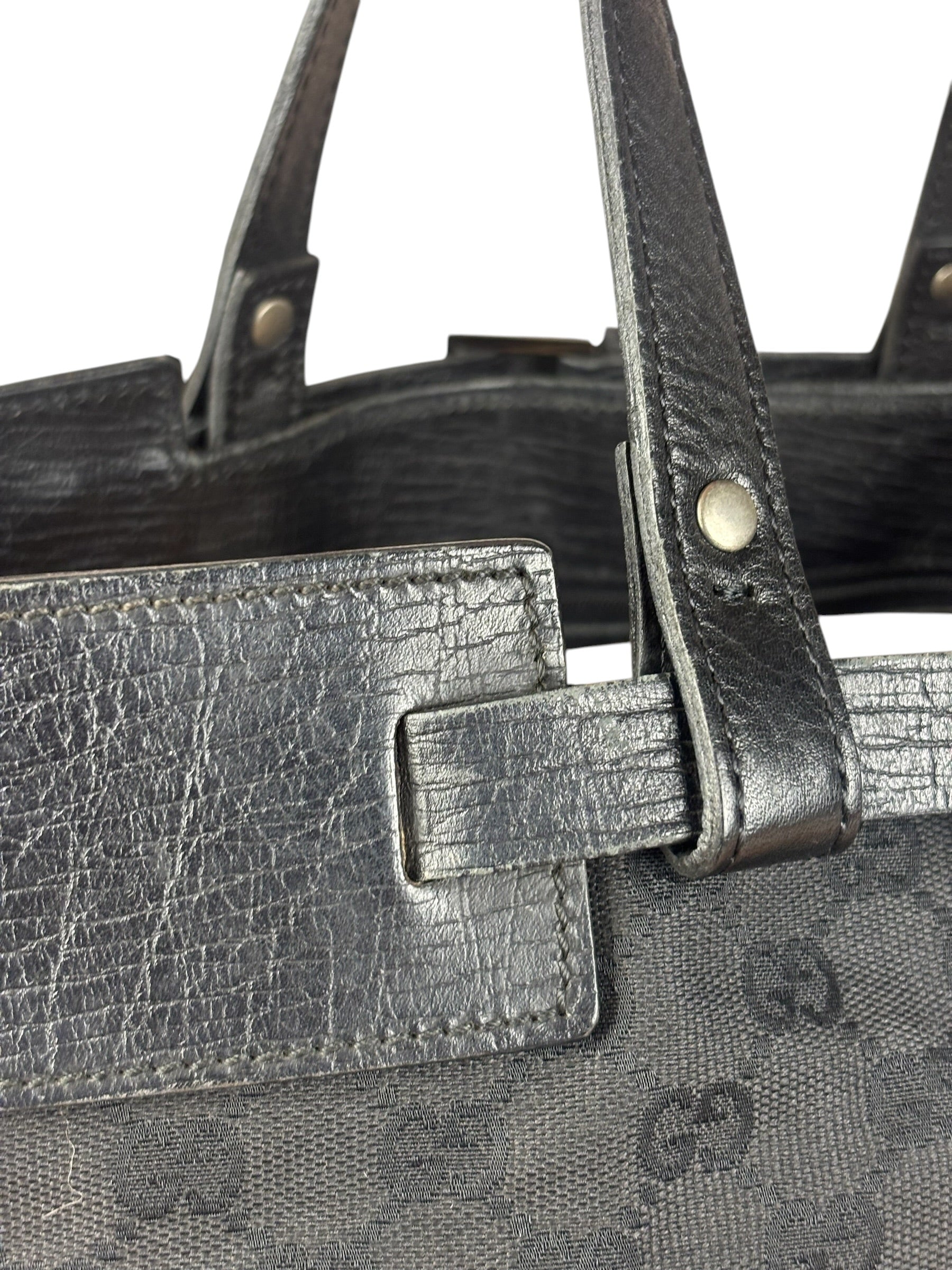 Gucci Black GG Canvas Tote Hand Bag