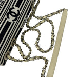 Chanel Black/White Leather Trim/Cloth Venise Biarritz Flap Bag 2019
