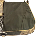 Prada Vintage Kakhi Green Nylon Shoulder Bag