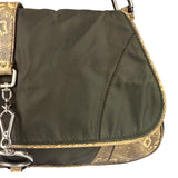 Prada Vintage Kakhi Green Nylon Shoulder Bag