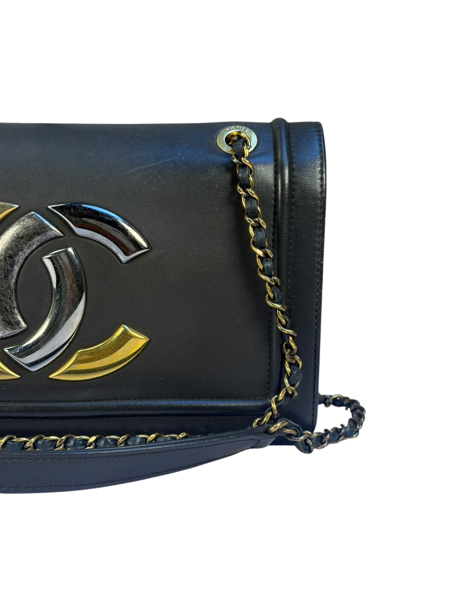 Chanel Grey Lambskin Antico Flap Bag 2017