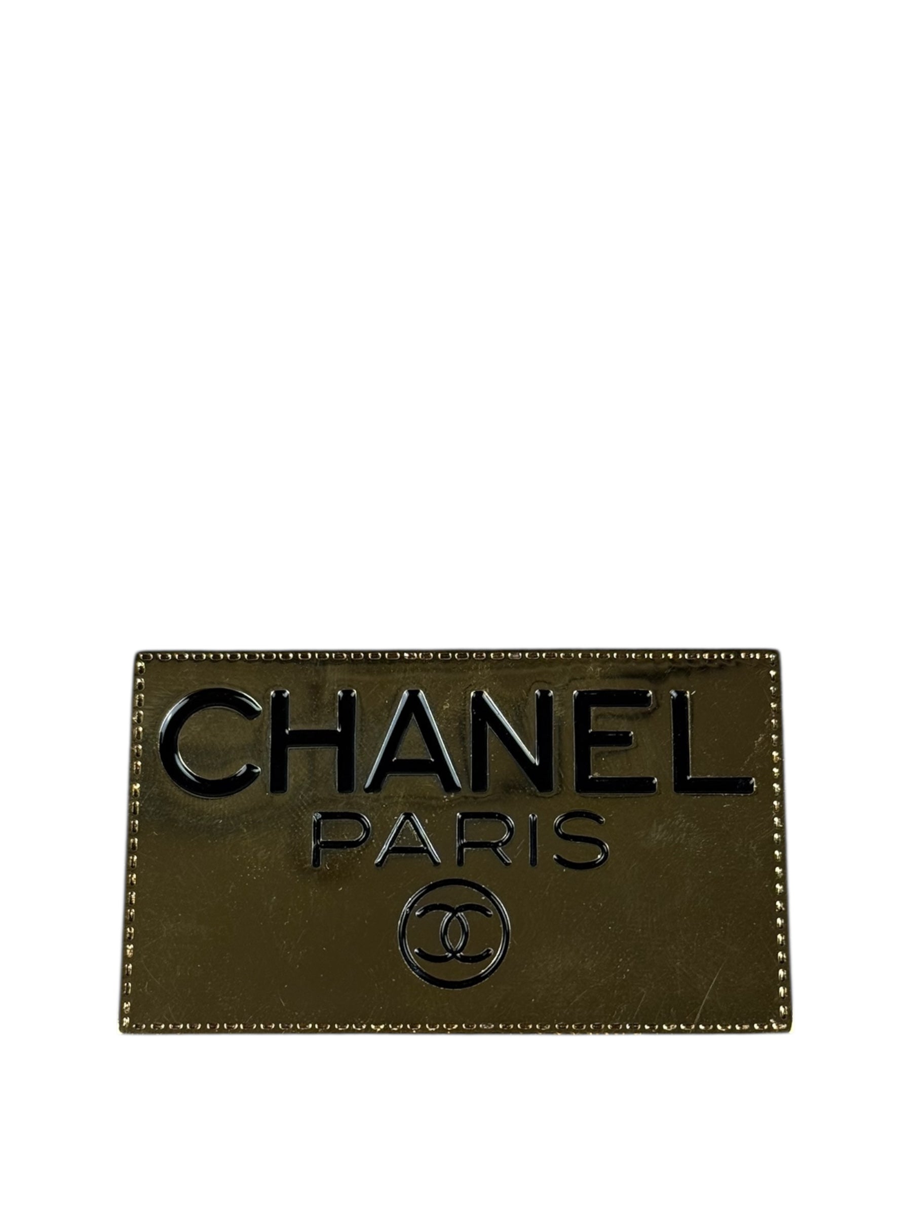 Chanel Vintage gold Plated Logo Brooch