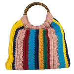 Gucci Horsebit Striped Crochet Tote Bag