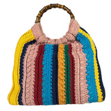 Gucci Horsebit Striped Crochet Tote Bag