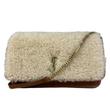 Saint Laurent Shearling/Leather Mini Flap Shoulder Bag