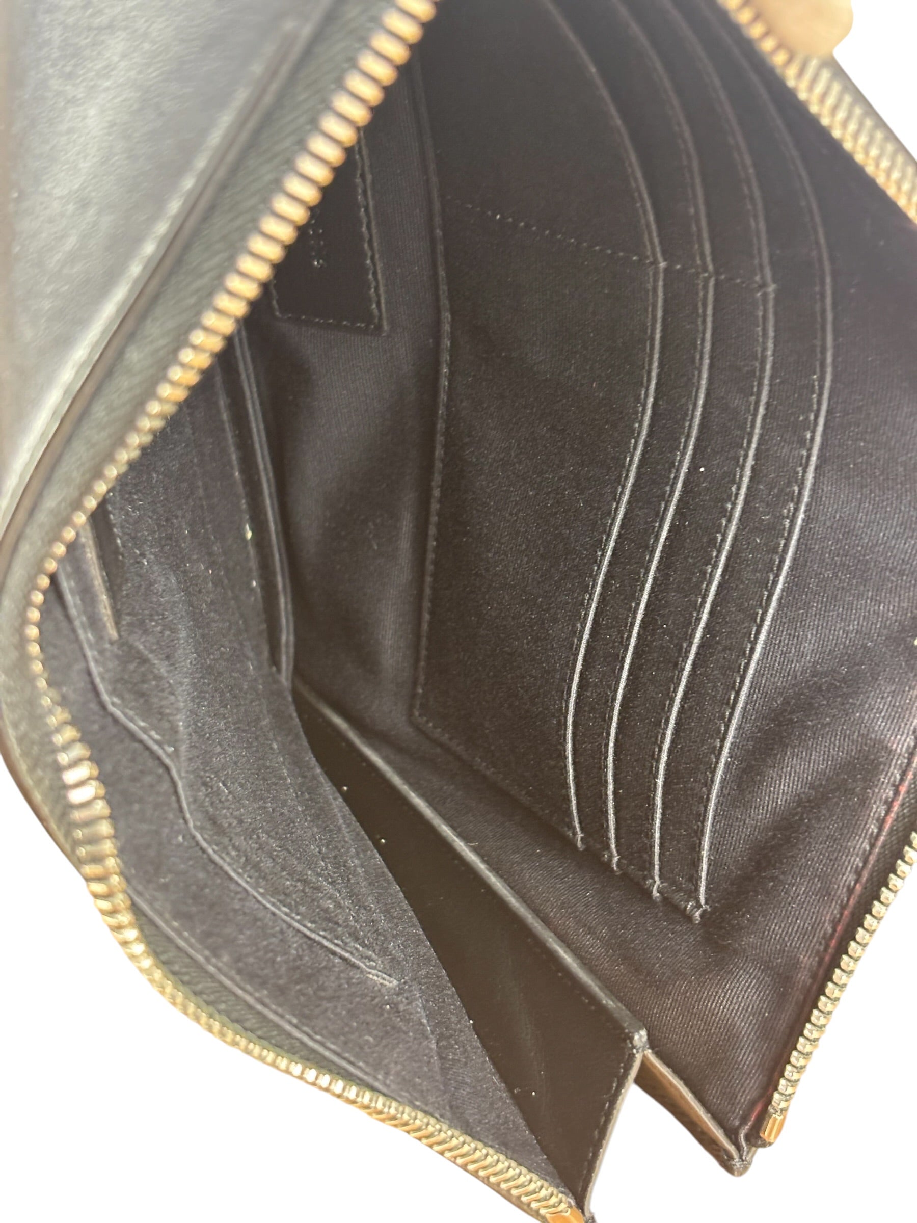 Saint Laurent Black Leather Patchwork Pouch