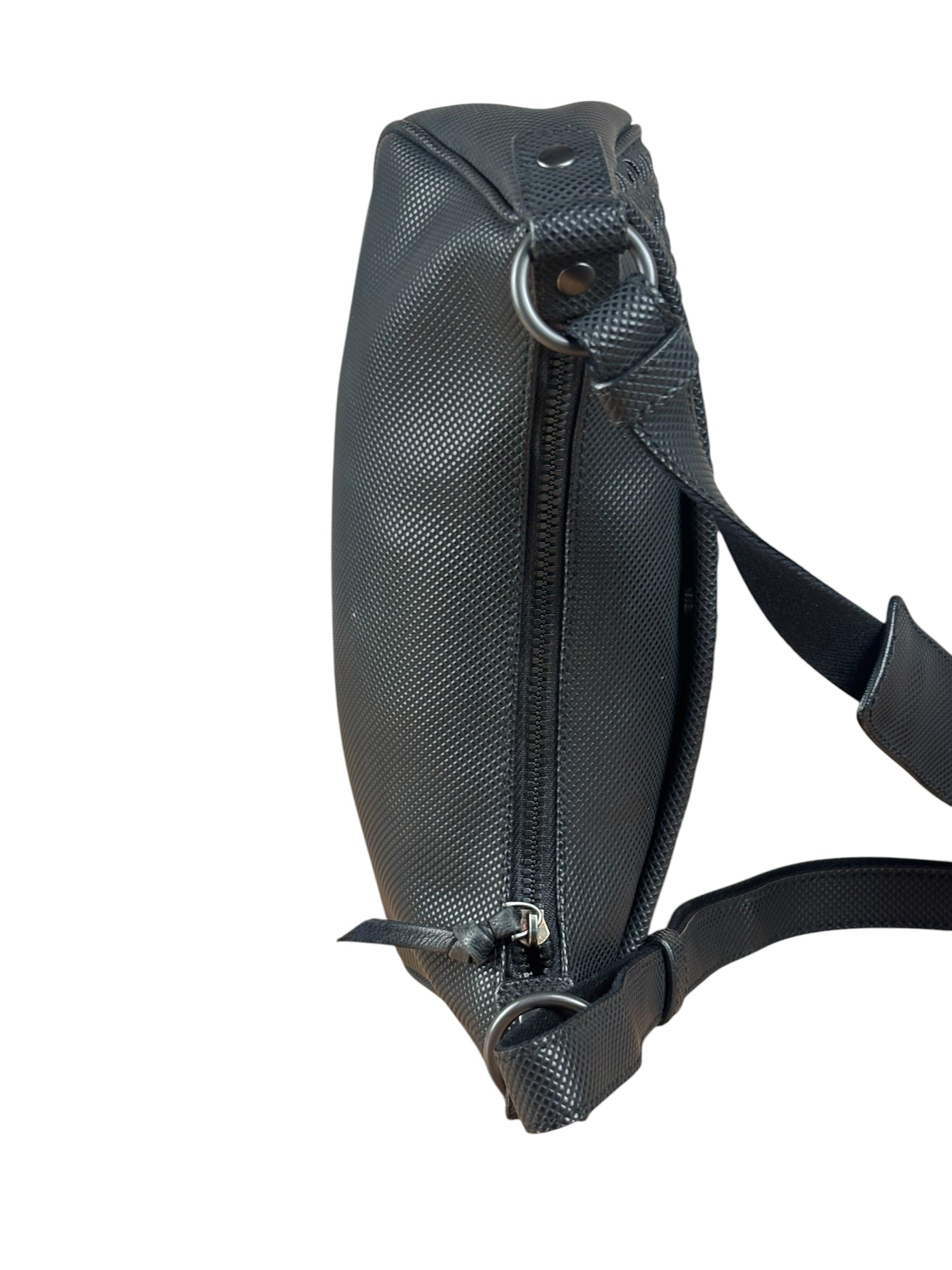 Bottega Veneta Black Coated Canvas PVC Shoulder Bag
