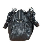 Chloé Vintage Black Leather Python Silverado Shoulder Bag
