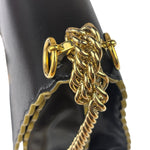 Fendi Black Leather Kan I Scallop Edge Flap Bag