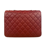 Chanel Red Caviar Leather Maxi Chain Flap Bag 2014