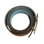 Hermes Tuareg H Solid Silver Buckle Black/Blue Belt