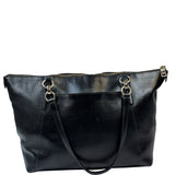 Coach Black Pebbled Leather Ava Zip Tote