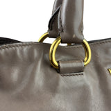 Prada Neutral Taupe Vitello Daino Leather Side Zip Large Shopper Tote