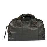 Chanel Black Quilted Leather Chocolate Bar Bowling Handbag