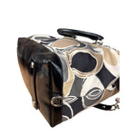 Coach Vintage Trim Leather Hand Drawn Scarf Print Satchel Two-Way Bag