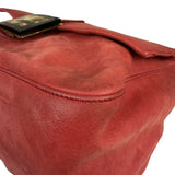 Fendi Red Leather Mamma Baguette Shoulder Bag