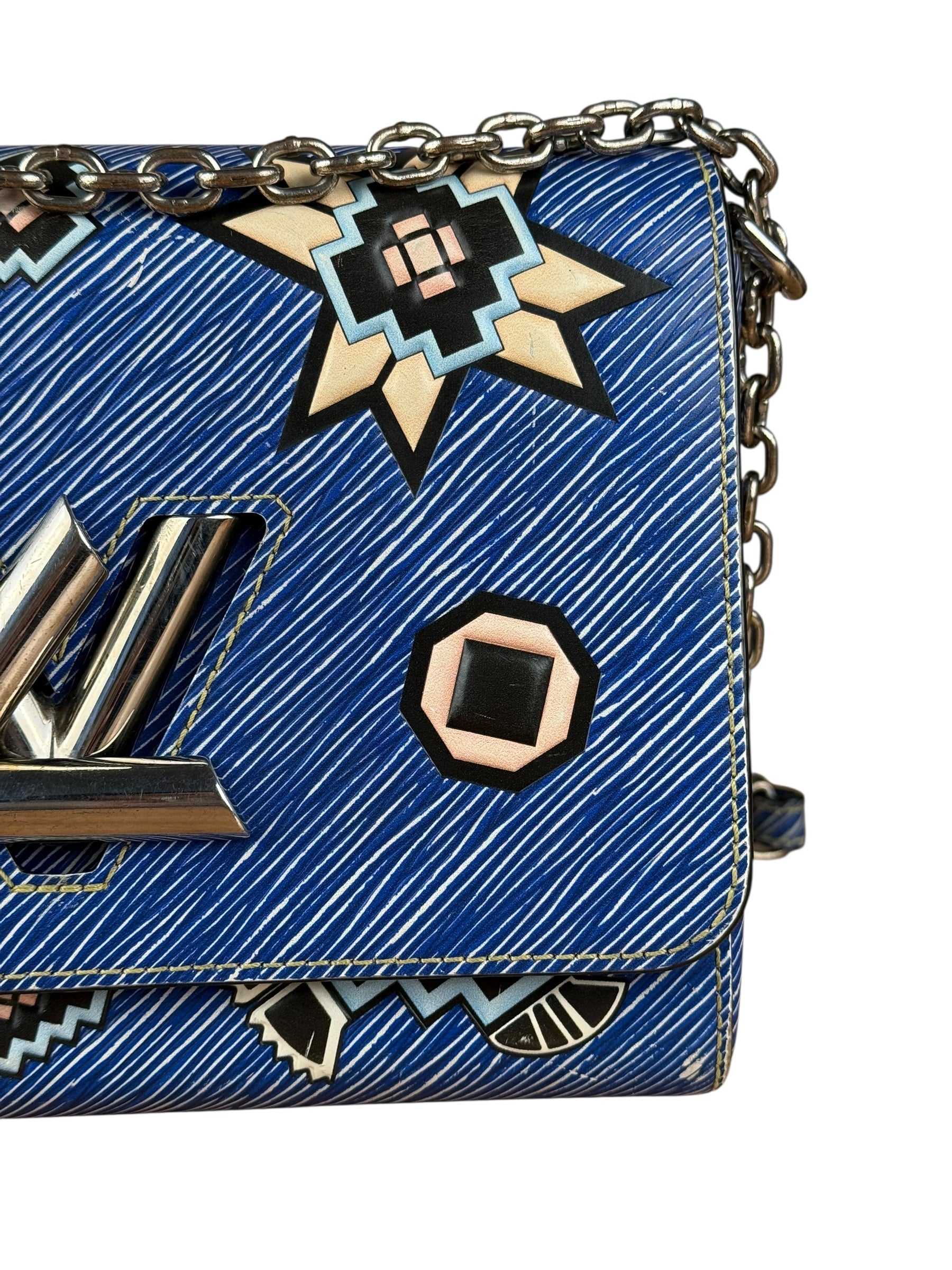 Louis Vuitton Blue Aztec Epi Leather Twist MM Bag