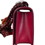 Alexander McQueen Red Leather Mini Jeweled Knuckle Shoulder Bag