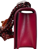 Alexander McQueen Red Leather Mini Jeweled Knuckle Shoulder Bag