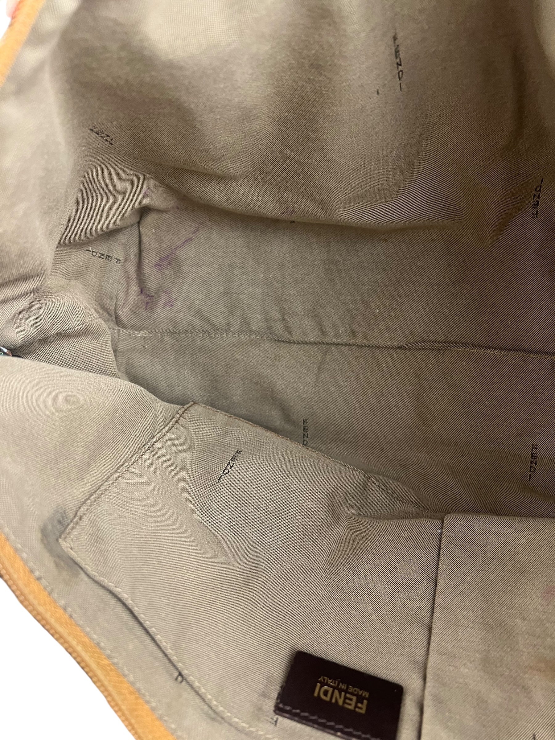 Fendi FF Floral Zucchino Shoulder Tote