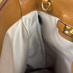Miu Miu Beige/Brown Bicolor Leather Madras Handbag