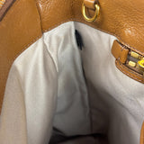 Miu Miu Beige/Brown Bicolor Leather Madras Handbag