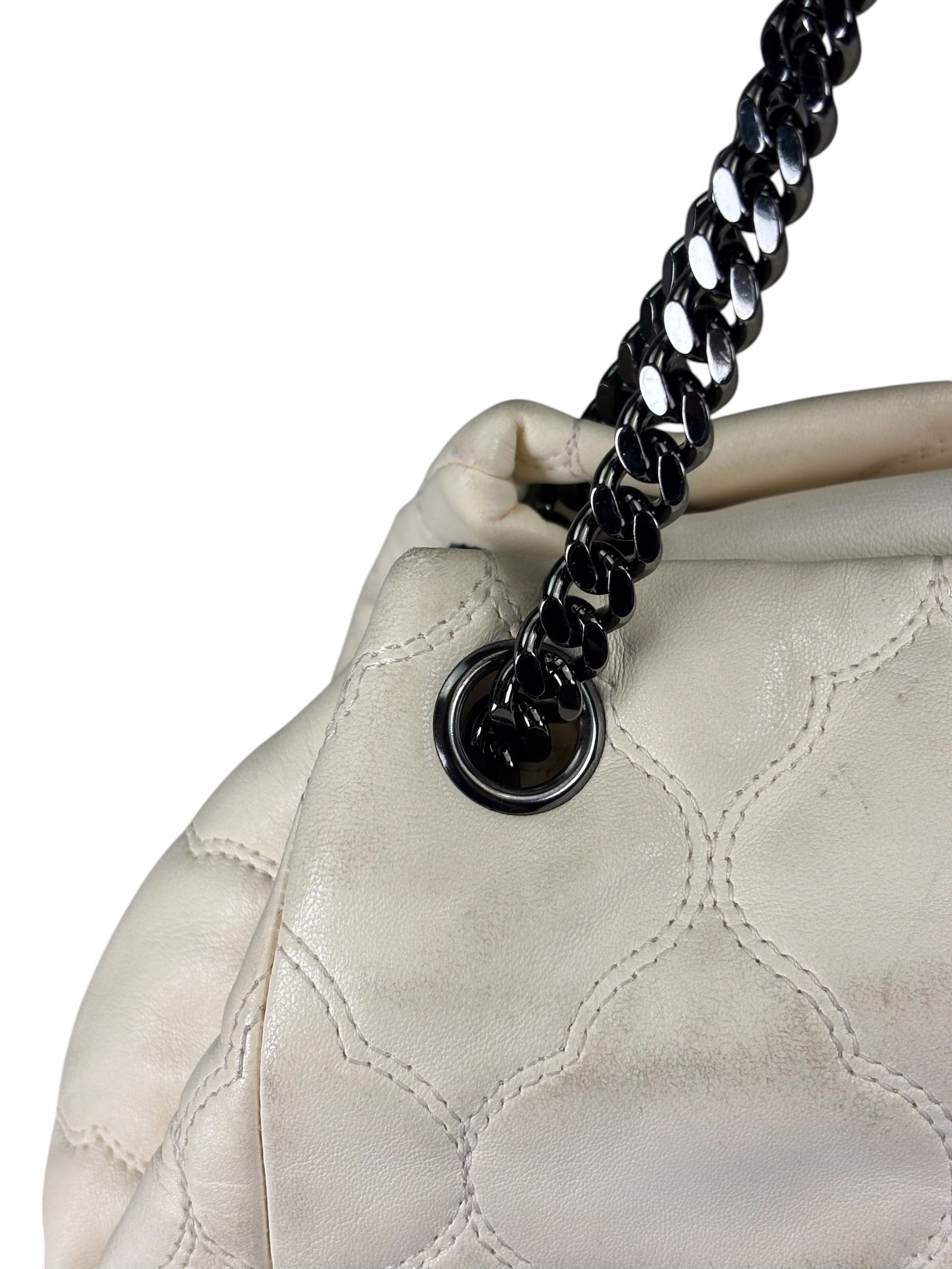 Chanel Beige Quilted Leather  Chain Shoulder Bag 2008