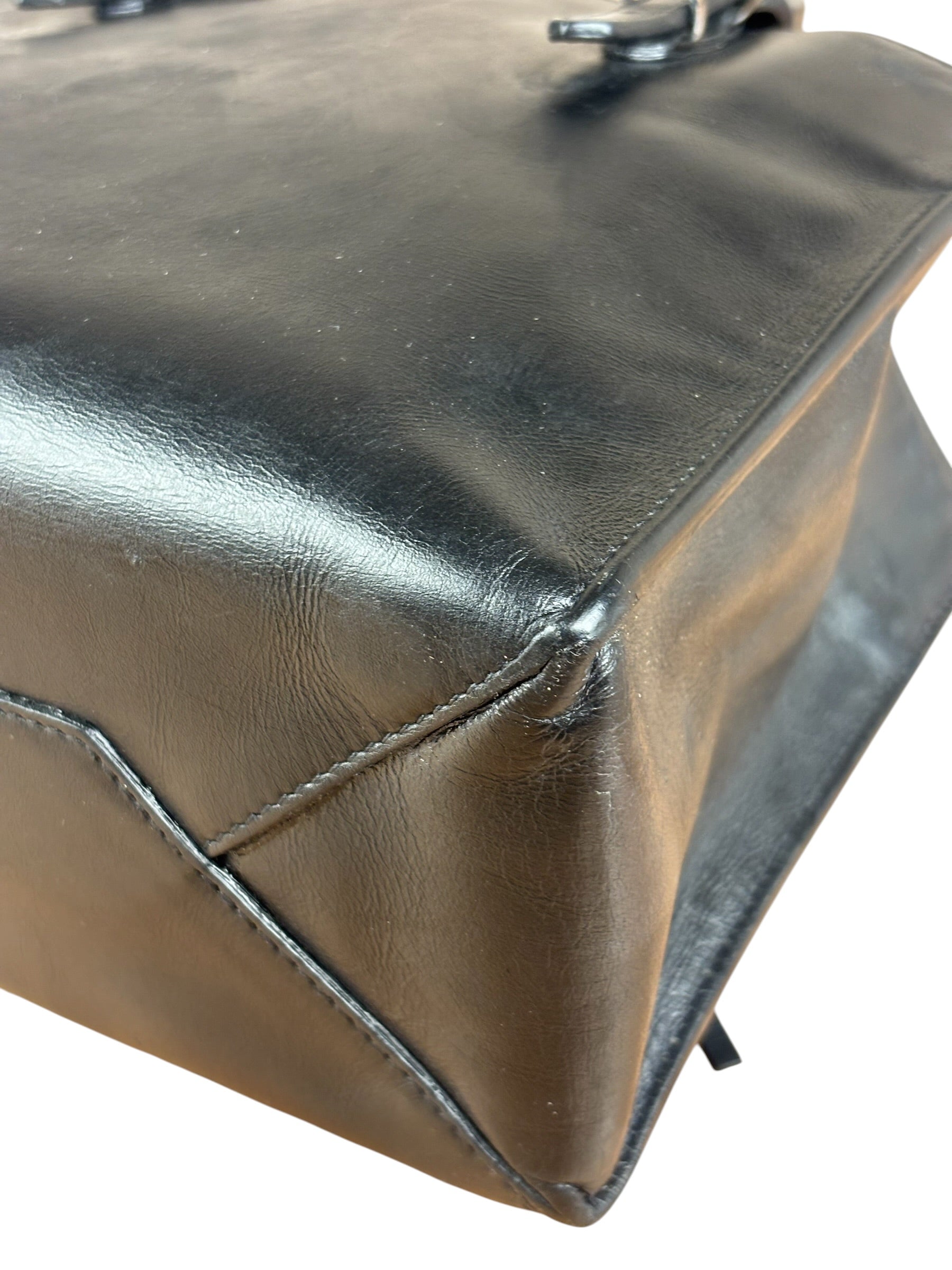 Balenciaga Black Leather Papier A4 Tote Bag
