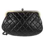 Chanel Black Python Leather Kiss-Lock Flap Bag 2015