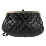 Chanel Black Python Leather Kiss-Lock Flap Bag 2015