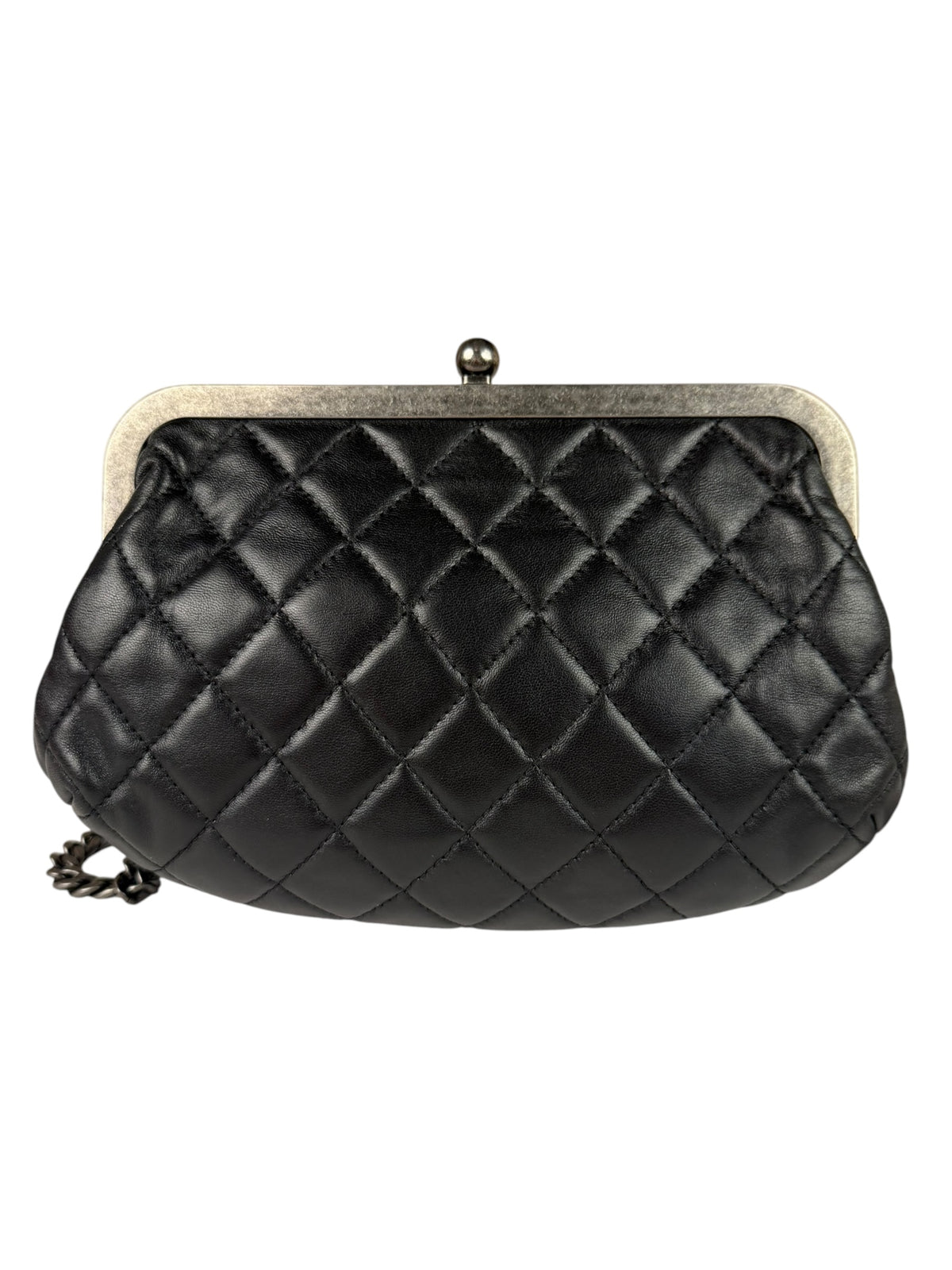 Chanel Black Python Leather Kiss-Lock Flap Bag 2015