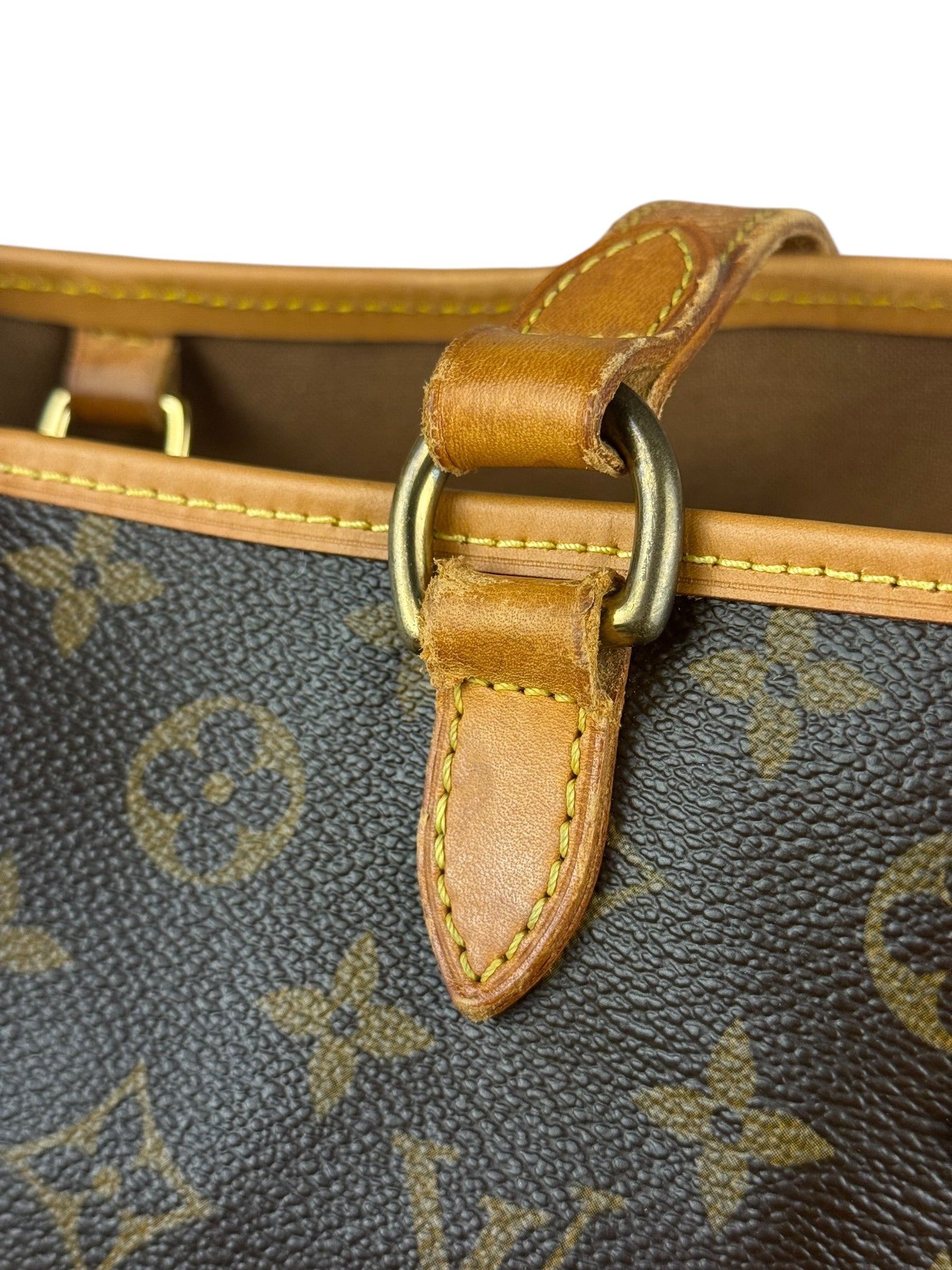 Louis Vuitton Leather Batignolles Horizontal Canvas Monogram Tote Bag