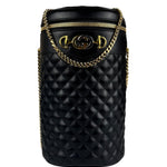 Gucci GG Zumi Cylindrical Black Quilted Leather Shoulder Bag