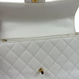 Chanel White Quilted Caviar Wooden M Flap 1999