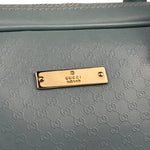 Gucci Blue Leather Micro GG Bowler Bag