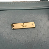 Gucci Blue Leather Micro GG Bowler Bag