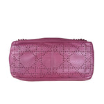Christian Dior Purple Ruffle Leather New Lock Flap Bag