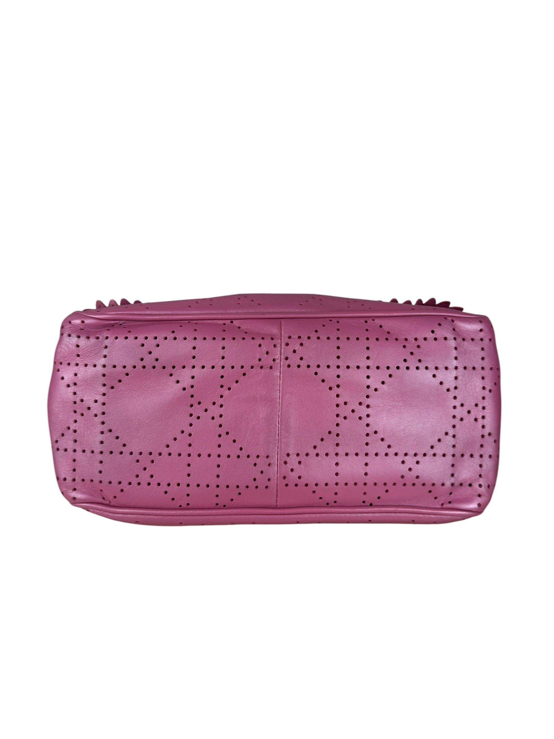 Christian Dior Purple Ruffle Leather New Lock Flap Bag