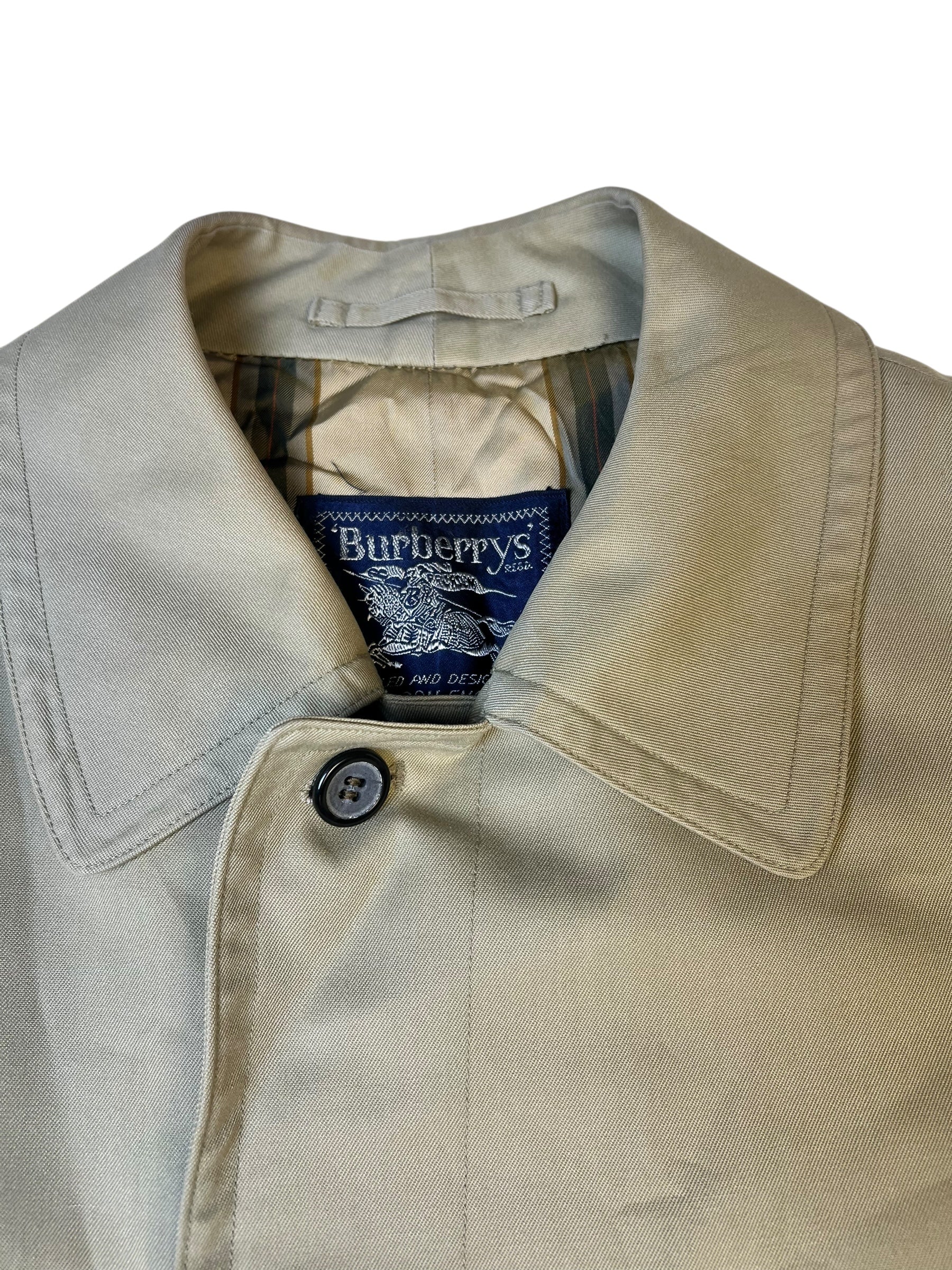 Burberry Vintage Khaki Plaid Lined Coat