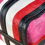 Balenciaga Multi-Color Vertical Stripe Bazar Shopper Two-Way Bag