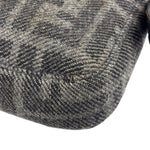 Fendi Grey/Black Leather Trim/Wool Zucca Baguette