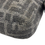 Fendi Grey/Black Leather Trim/Wool Zucca Baguette