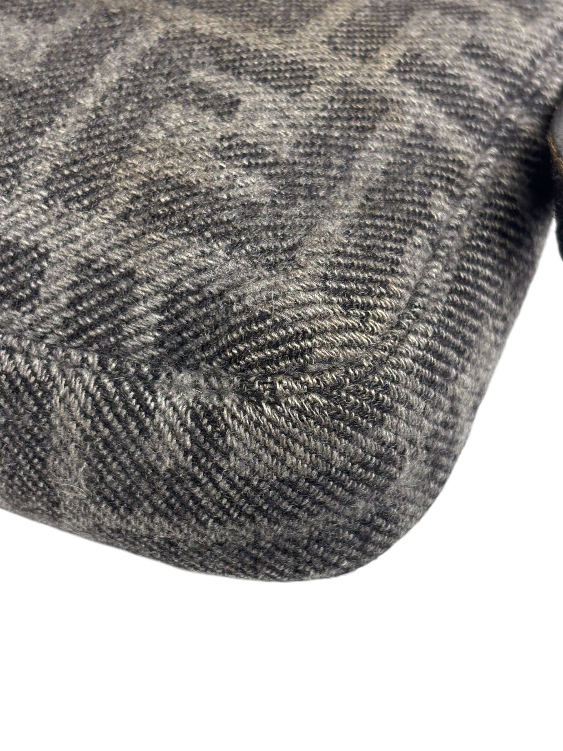 Fendi Grey/Black Leather Trim/Wool Zucca Baguette