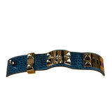 Hermes Blue Alligator Collier De Chien Bracelet