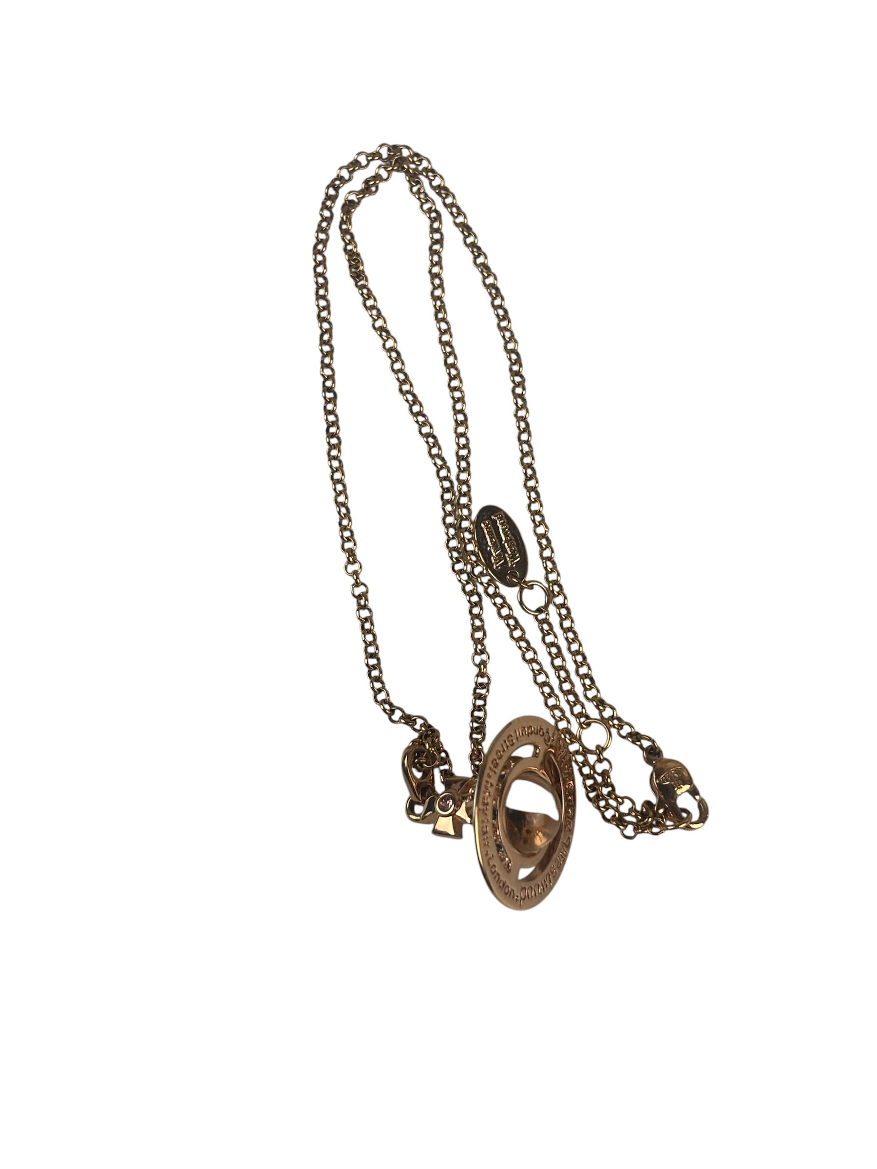 Vivienne Westwood Oval Crystal Stone Medallion Pendant Necklace