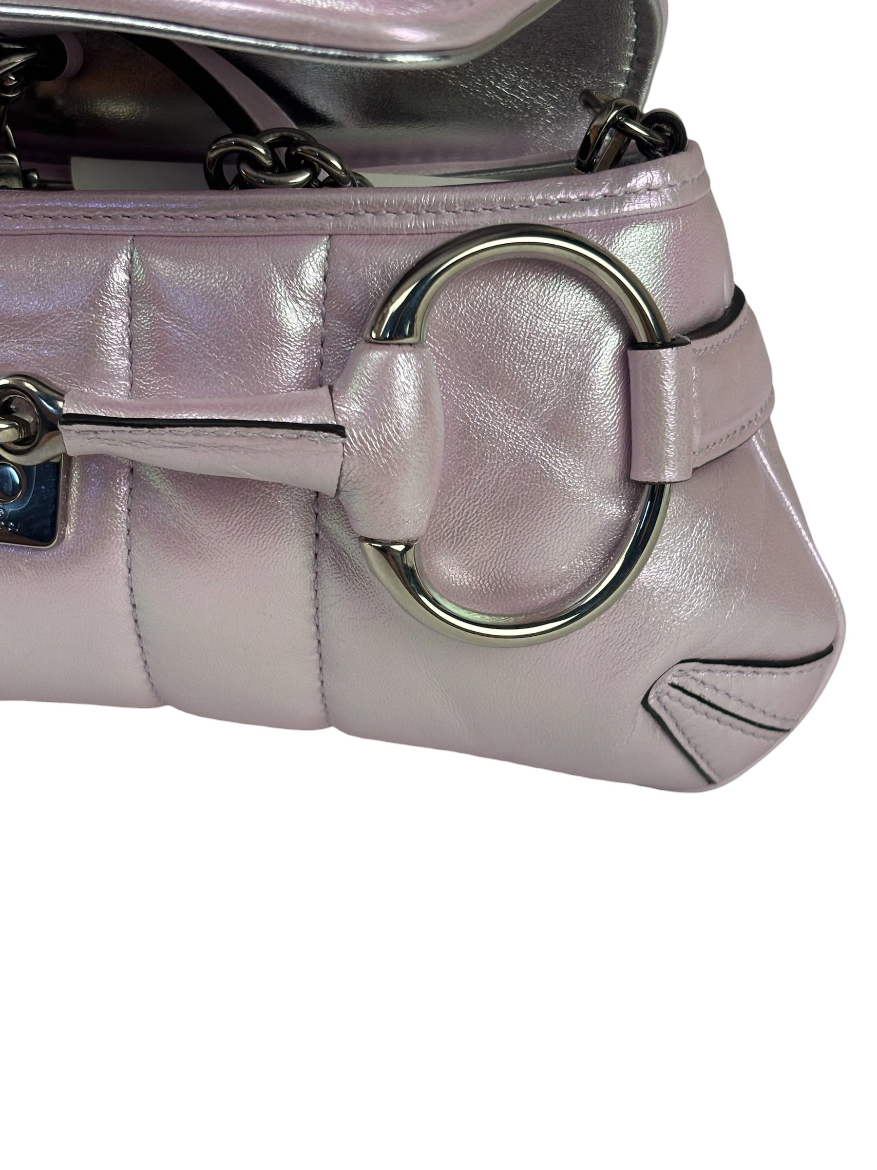 Gucci Escape Pink Leather Horsebit Shoulder Bag