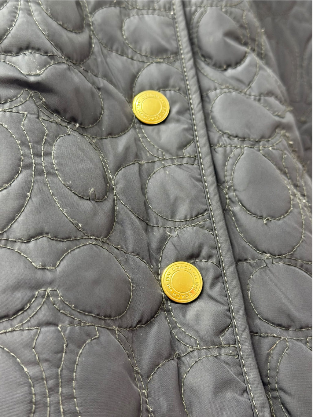 Coach Signature Anagram Quilted Coat Black