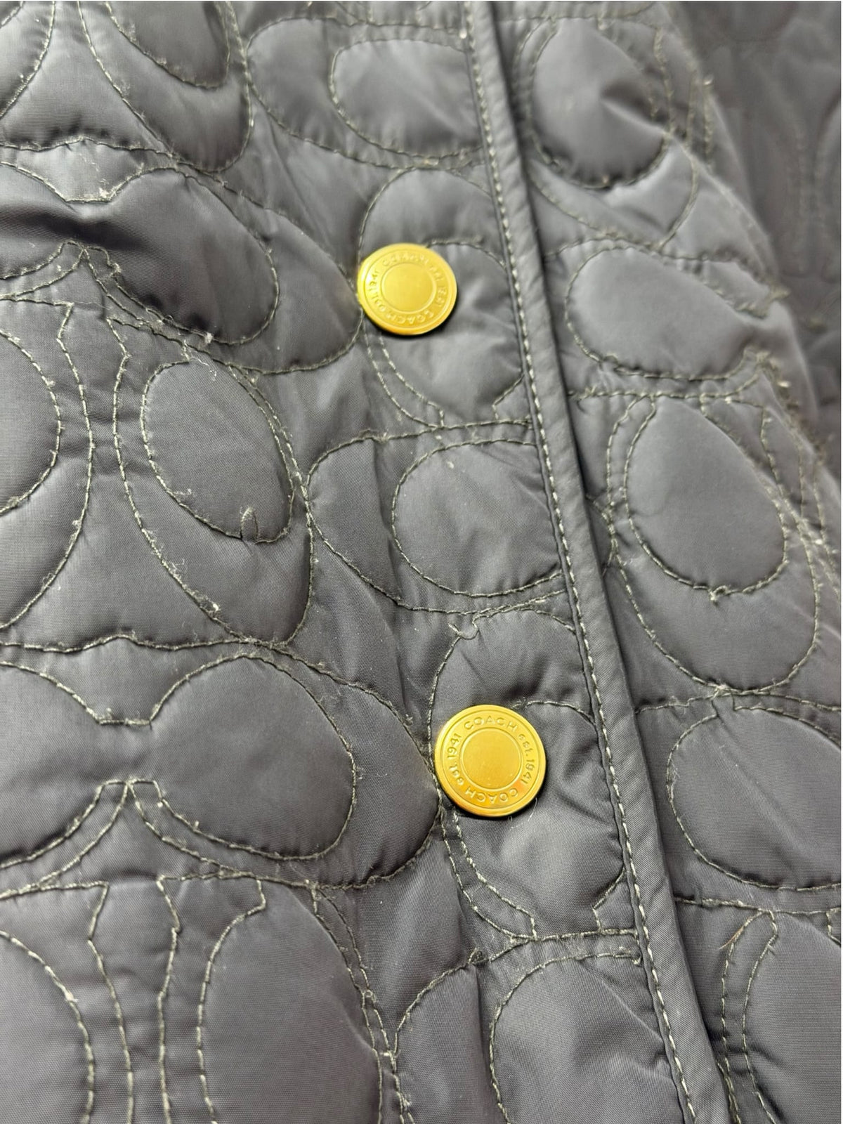 Coach Signature Anagram Quilted Coat Black
